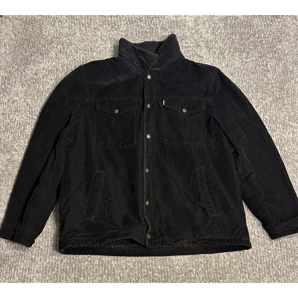 Levi's Corduroy Sherpa Trucker Jacket XXL Men's Coat Black